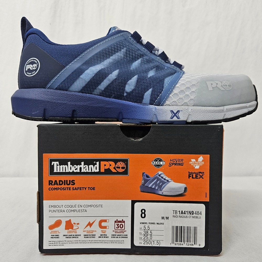 Timberland PRO Radius Work Safety Shoe TB1A41N9484 Blue Women Size 8